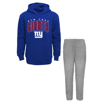 New York Giants Outerstuff Youth Step By Step Hoodie & Pants Set - Royal/Gray