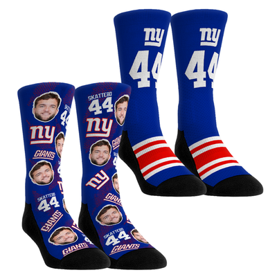 Cam Skattebo New York Giants Rock Em Youth Player Football Guy Two-Pack Crew Sock Set