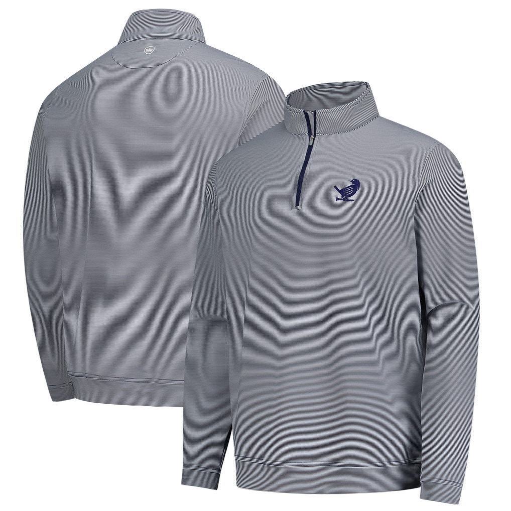 New York Golf Club Peter Millar TGL Perth Sugar Stripe Performance Quarter-Zip Pullover - Navy