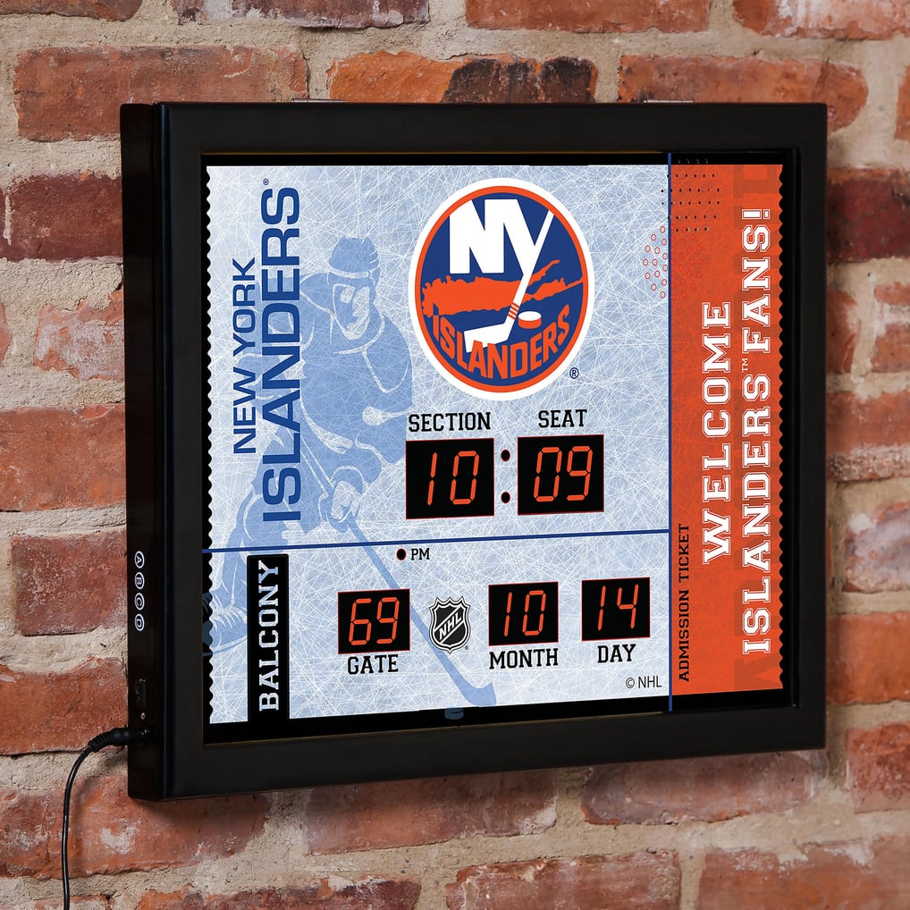  New York Islanders 15" x 19" Bluetooth Scoreboard Wall Clock