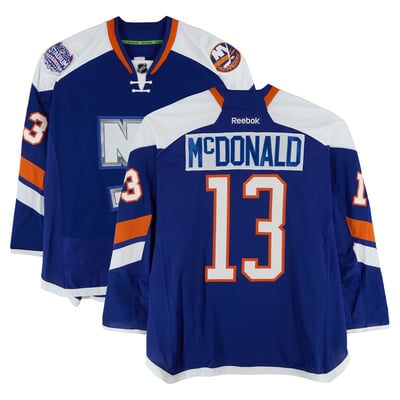 Colin McDonald New York Islanders Fanatics Authentic Practice-Used #13 Royal Jersey vs. New York Rangers on January 29, 2014 - Worn During Warm-Ups