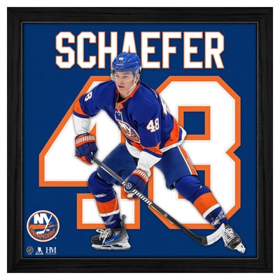 Matthew Schaefer New York Islanders Highland Mint 13" x 13" Impact Jersey Framed Photo