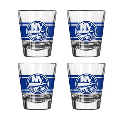 New York Islanders Logo Brands Four-Piece Stripe Shot Glass Set