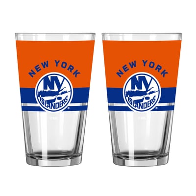 New York Islanders Logo Brands Two-Piece 16oz. Horizon Pint Glass Set