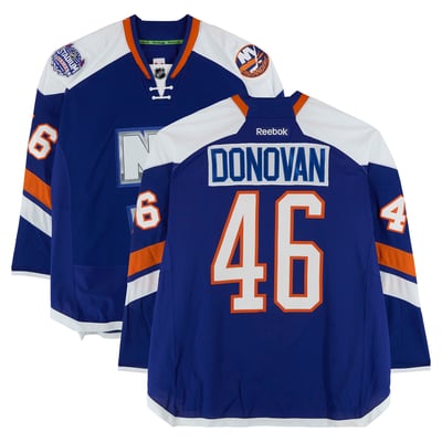 Matt Donovan New York Islanders Fanatics Authentic Practice-Used #46 Royal Jersey vs. New York Rangers on January 29, 2014 - Worn During Warm-Ups