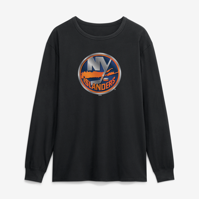 New York Islanders  Metallic Mascot Long Sleeve T-Shirt - Black