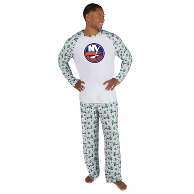 New York Islanders Concepts Sport Frostbite Holiday Pajama Set - White
