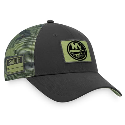 New York Islanders Fanatics Military Appreciation Adjustable Hat - Black/Camo