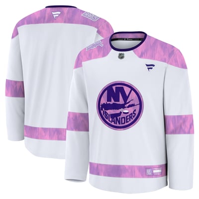  New York Islanders Fanatics Hockey Fights Cancer Practice Jersey - White