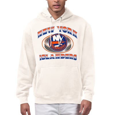  New York Islanders Starter Face Off Fleece Hoodie - Cream