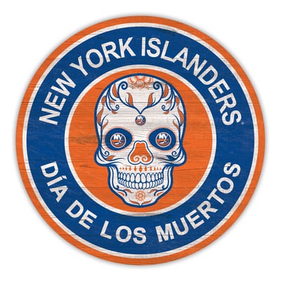 New York Islanders 12" Sugar Skull Circle Sign
