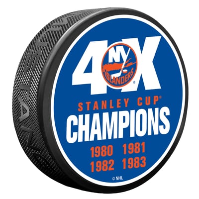 New York Islanders 4X Champions Hockey Puck