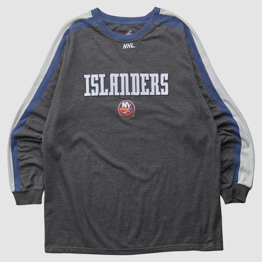 New York Islanders Majestic 2010s Long Sleeve T-shirt - Charcoal - XL by Fanatics Real Vintage