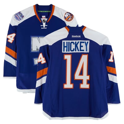 Thomas Hickey New York Islanders Fanatics Authentic Practice-Used #14 Royal Jersey vs. New York Rangers on January 29, 2014 - Worn During Warm-Ups