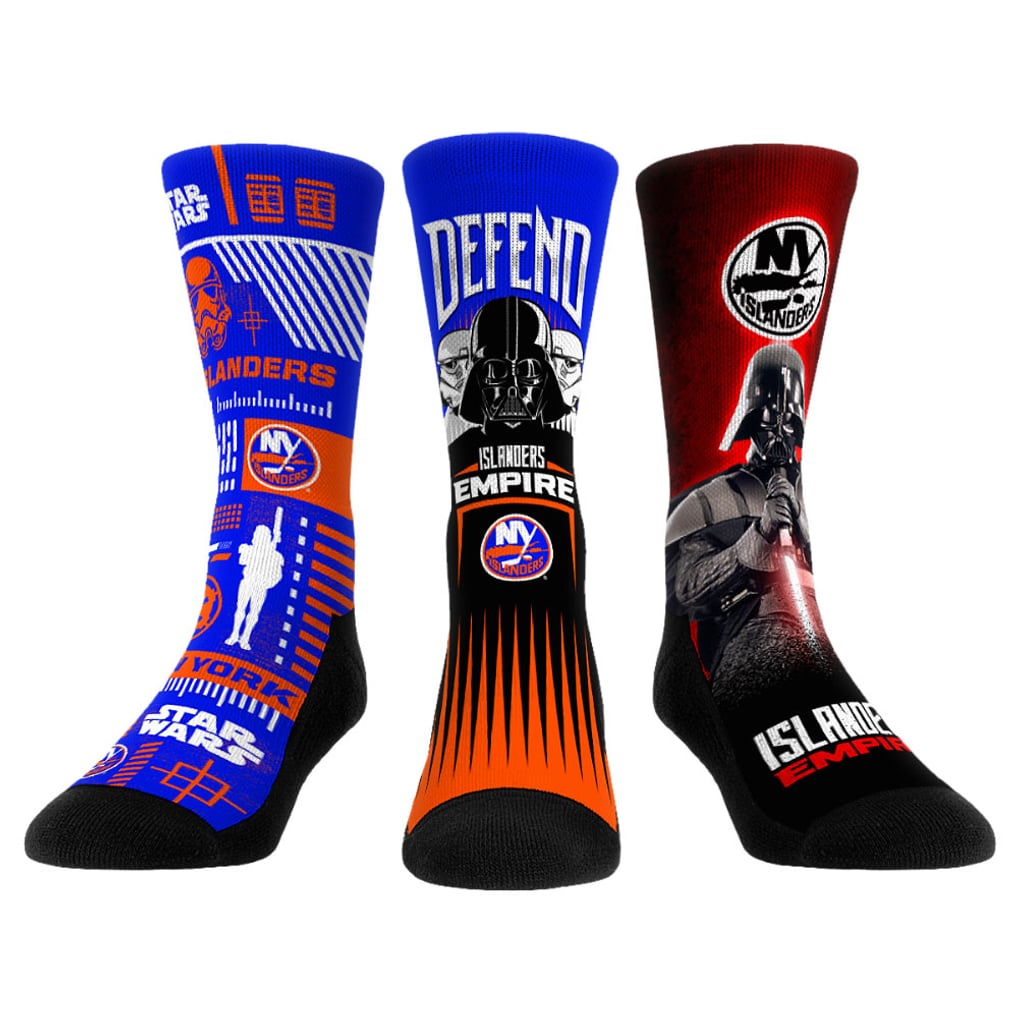 Darth Vader & Stormtrooper New York Islanders Rock Em Socks Star Wars Three-Pack Crew Socks Set