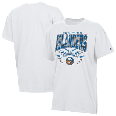 New York Islanders Champion Women's  Crossing Sticks Oversized T-Shirt - White