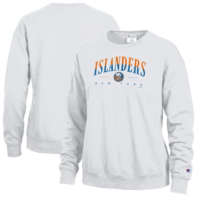 New York Islanders Champion Women's  Split Color Text Sweatshirt - White