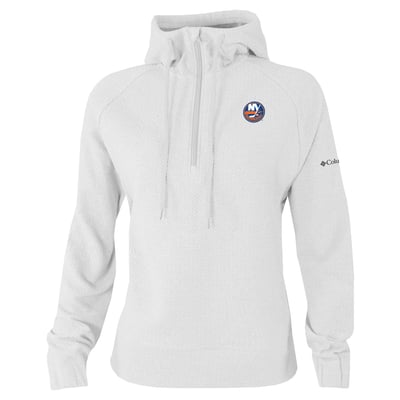 New York Islanders Columbia Women's Half-Zip Swingcraft Tri-Blend Hoodie - White
