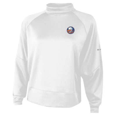  New York Islanders Columbia Women's Par Performance Mock Neck Raglan Dolman Sweatshirt - White