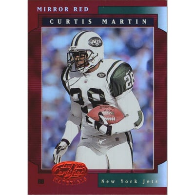 2001 Leaf Certified Materials Mirror Red #18 Curtis Martin