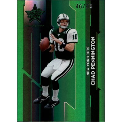 2006 Leaf Rookies and Stars Longevity Target Emerald Parallel #72 Chad Pennington