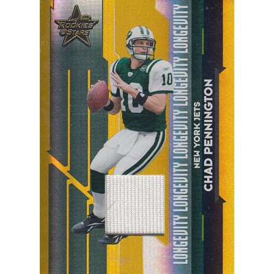 2006 Leaf Rookies and Stars Materials Longevity Gold #72 Chad Pennington