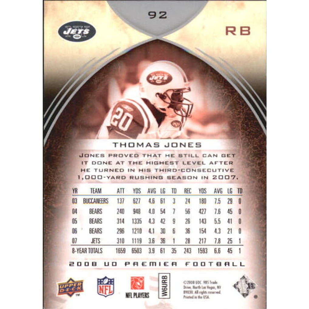 2008 Upper Deck Premier Silver #92 Thomas Jones