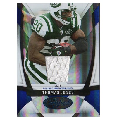 2009 Certified Mirror Blue Materials #86 Thomas Jones/100
