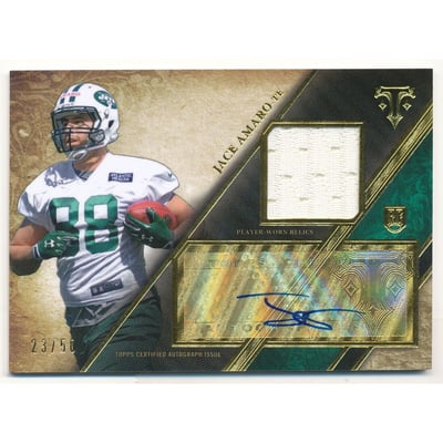 2014 Topps Triple Threads Rookie Autograph Relics Emerald #TTRAR32 Jace Amaro