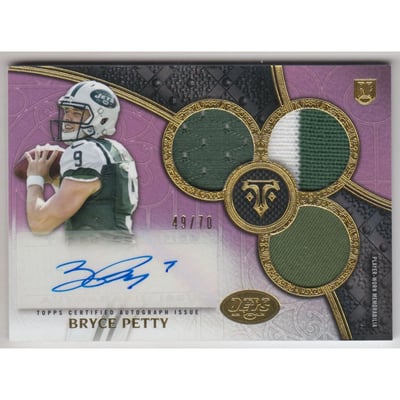 2015 Topps Triple Threads Purple #140 Bryce Petty JSY AU
