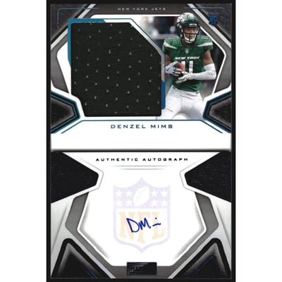 2020 Panini Playbook Platinum #223 Denzel Mims JSY AU