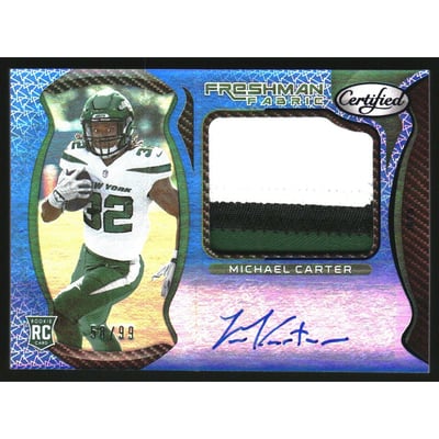 2021 Certified Mirror Blue #235 Michael Carter JSY AU/99