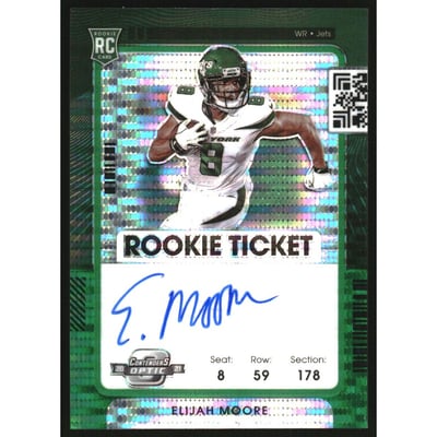 2021 Panini Contenders Optic Green Pulsar #114 Elijah Moore AU/30
