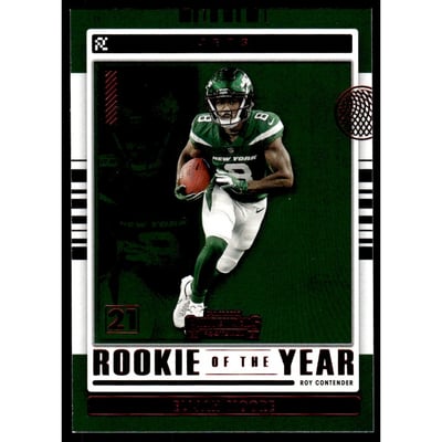 2021 Panini Contenders Rookie of the Year Contenders Ruby #21 Elijah Moore