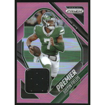 2025 Panini Prizm Premier Jerseys Prizms Pink #37 Justin Fields