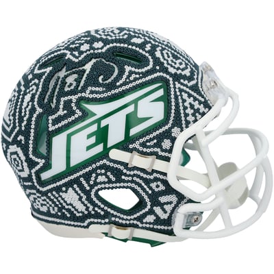 Aaron Rodgers New York Jets Autographed Fanatics Authentic Riddell 2024 Speed Mini Helmet - Art by Soul Made Arte - WN55916323
