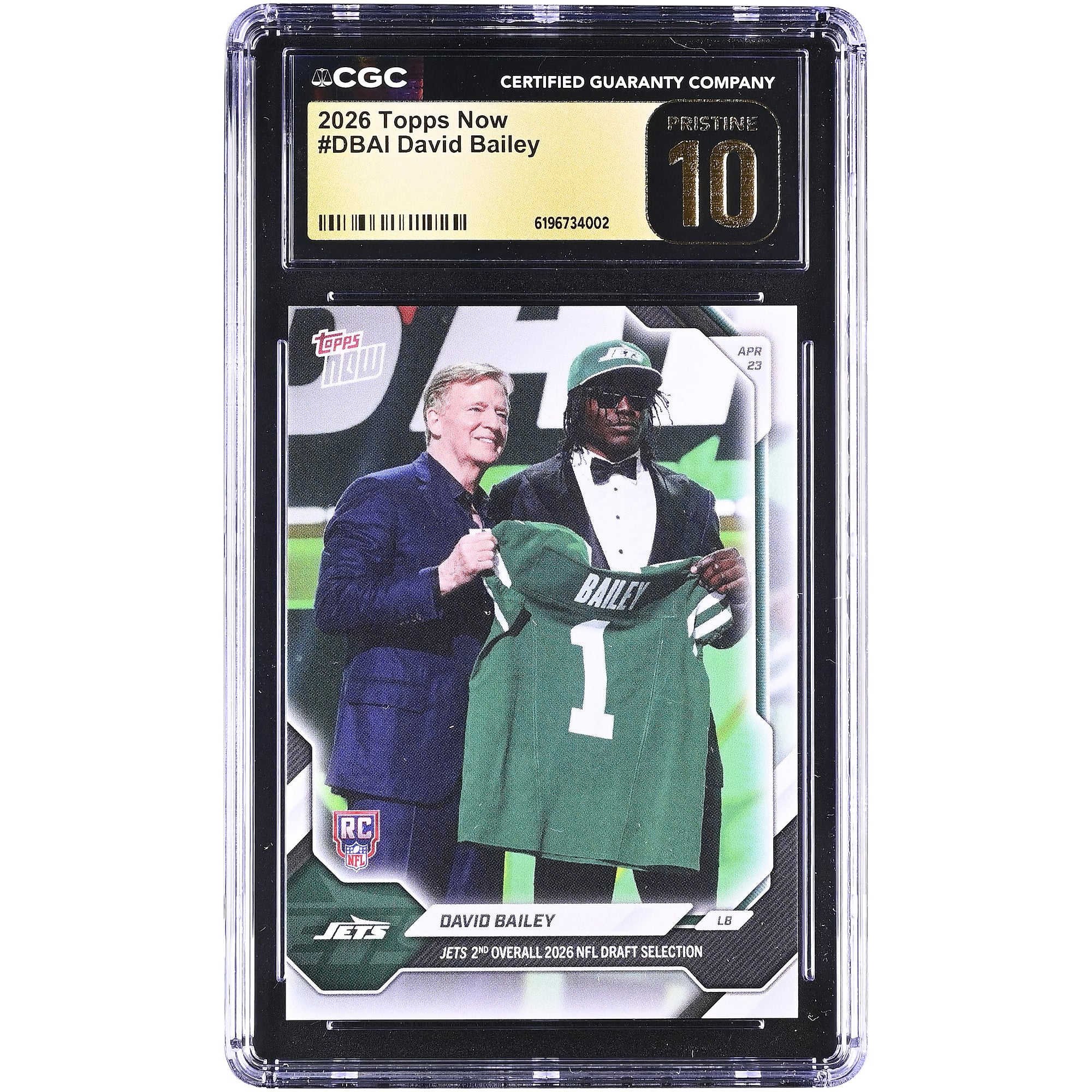 David Bailey New York Jets 2026 Topps Now Jets 2nd Overall '26 NFL ...