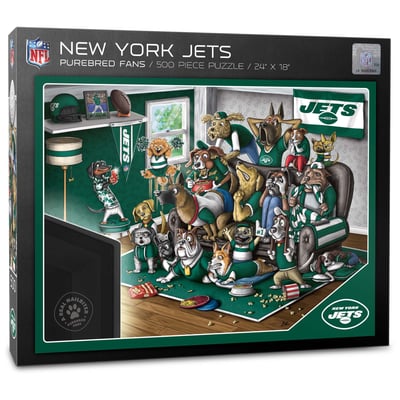 New York Jets Fanpoint Purebred Fans 18'' x 24'' A Real Nailbiter 500-Piece Puzzle