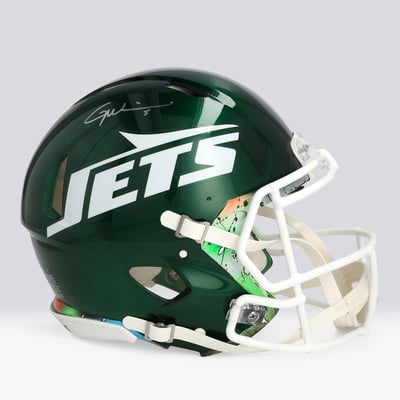 Garrett Wilson New York Jets Autographed Fanatics Authentic Riddell 2024 Speed Authentic Helmet - Art by Shawn Voelker - NF70444454