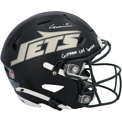 Garrett Wilson New York Jets Autographed Fanatics Authentic Riddell Rivalry SpeedFlex Authentic Helmet with "Gotham City Garrett" Inscription