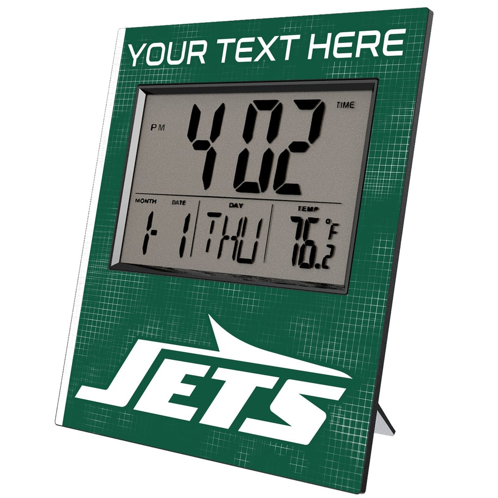 New York Jets Keyscaper Cross Hatch Personalized Digital Desk Clock
