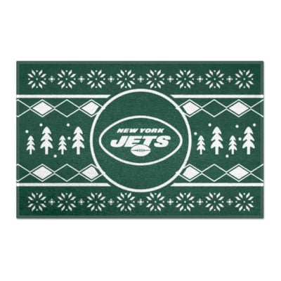 New York Jets Logo Brands 19" x 30" Holiday Sweater Starter Mat