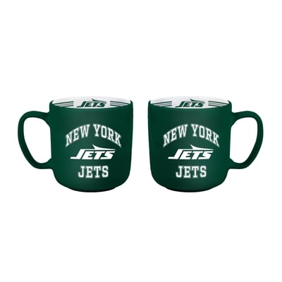New York Jets Logo Brands Two-Piece 15oz. Stripe Mug Set
