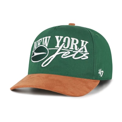 New York Jets '47 Scribe Line Hitch Adjustable Hat - Green/Brown