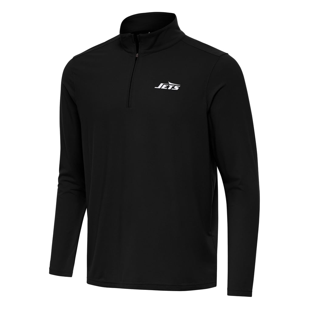 New York Jets Antigua Intent Quarter-Zip Pullover Top - Black