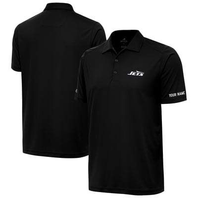 New York Jets Antigua  Personalized Tribute Polo - Black