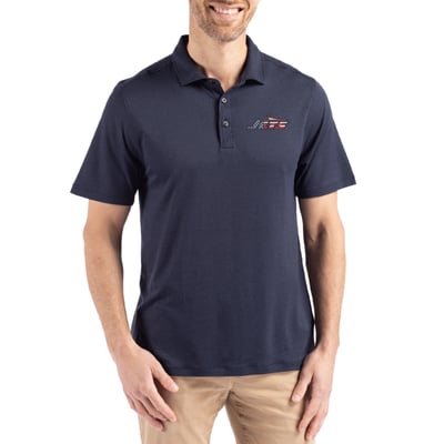New York Jets Cutter & Buck Americana Coastline Epic Comfort Eco Recycled Polo - Navy