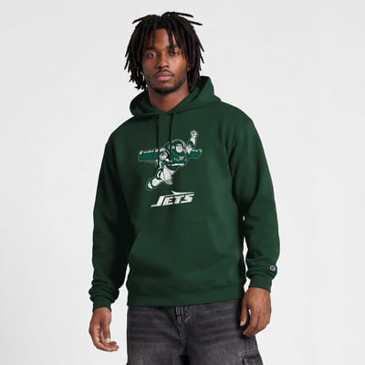  New York Jets Disney x Champion Powerblend Full Front Sweatshirt - Green