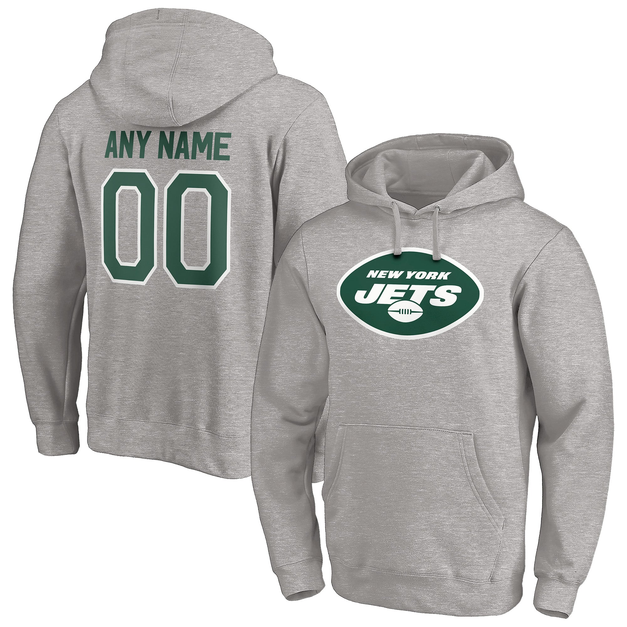Men's Fanatics Heathered Gray New York Jets Personalized Winning