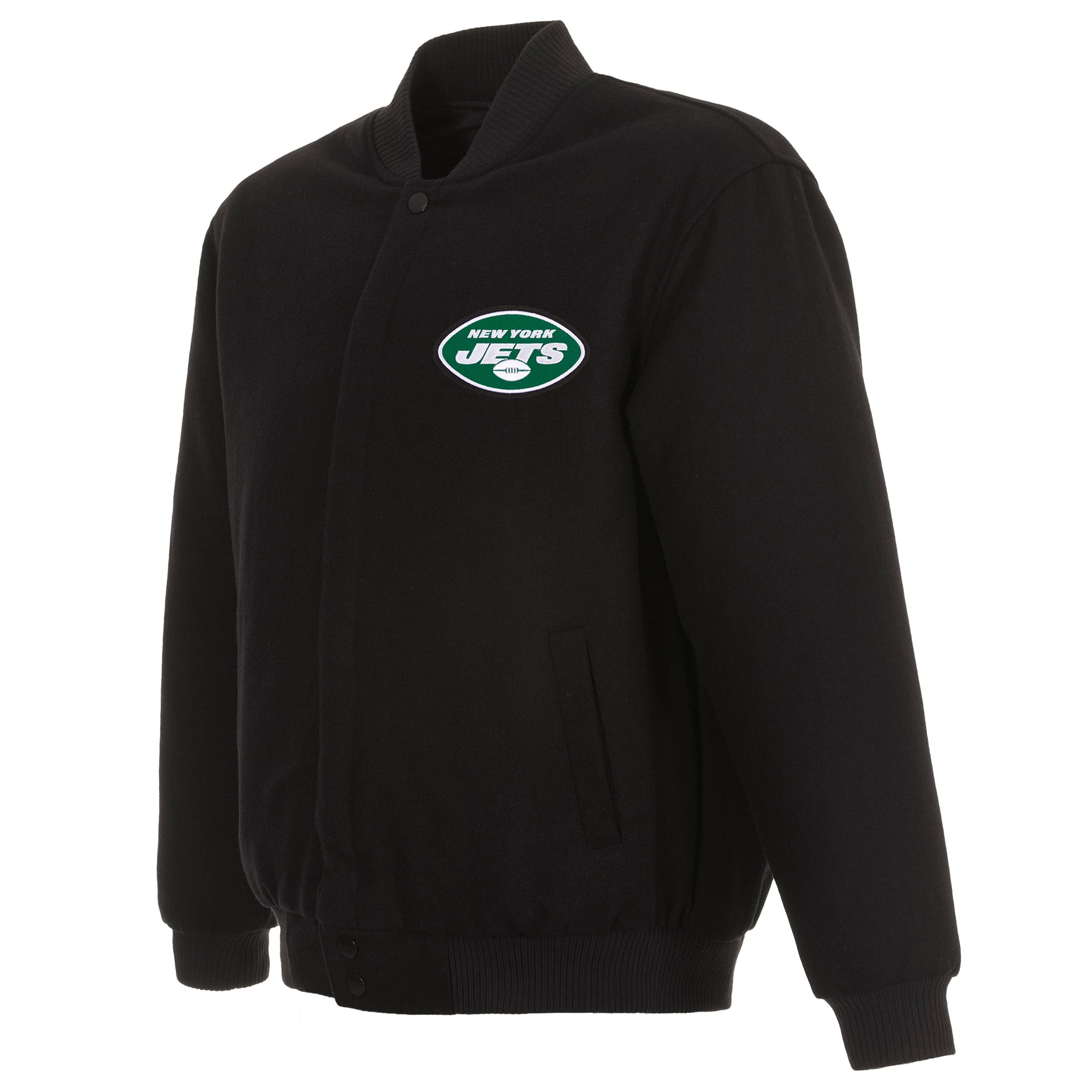 Men's New York Jets JH Design Black Reversible Full-Snap Jacket